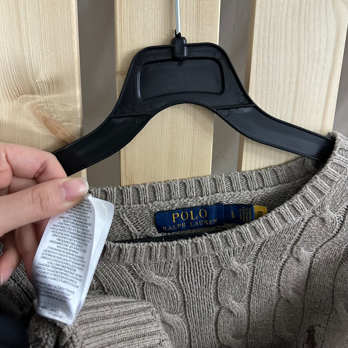 (L) 폴로 랄프로렌 오트밀 베이지 케이블 니트 상품이미지6