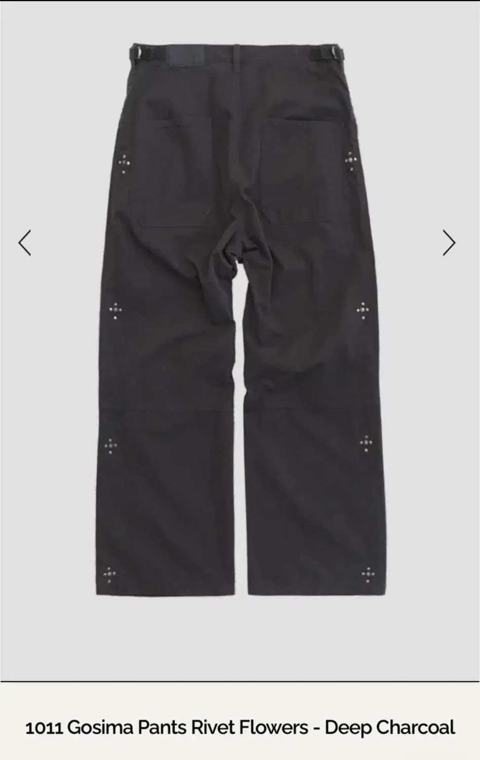 [2] 폴리테루 1011 고시마 팬츠 리벳 플라워 딥차콜 상품이미지1