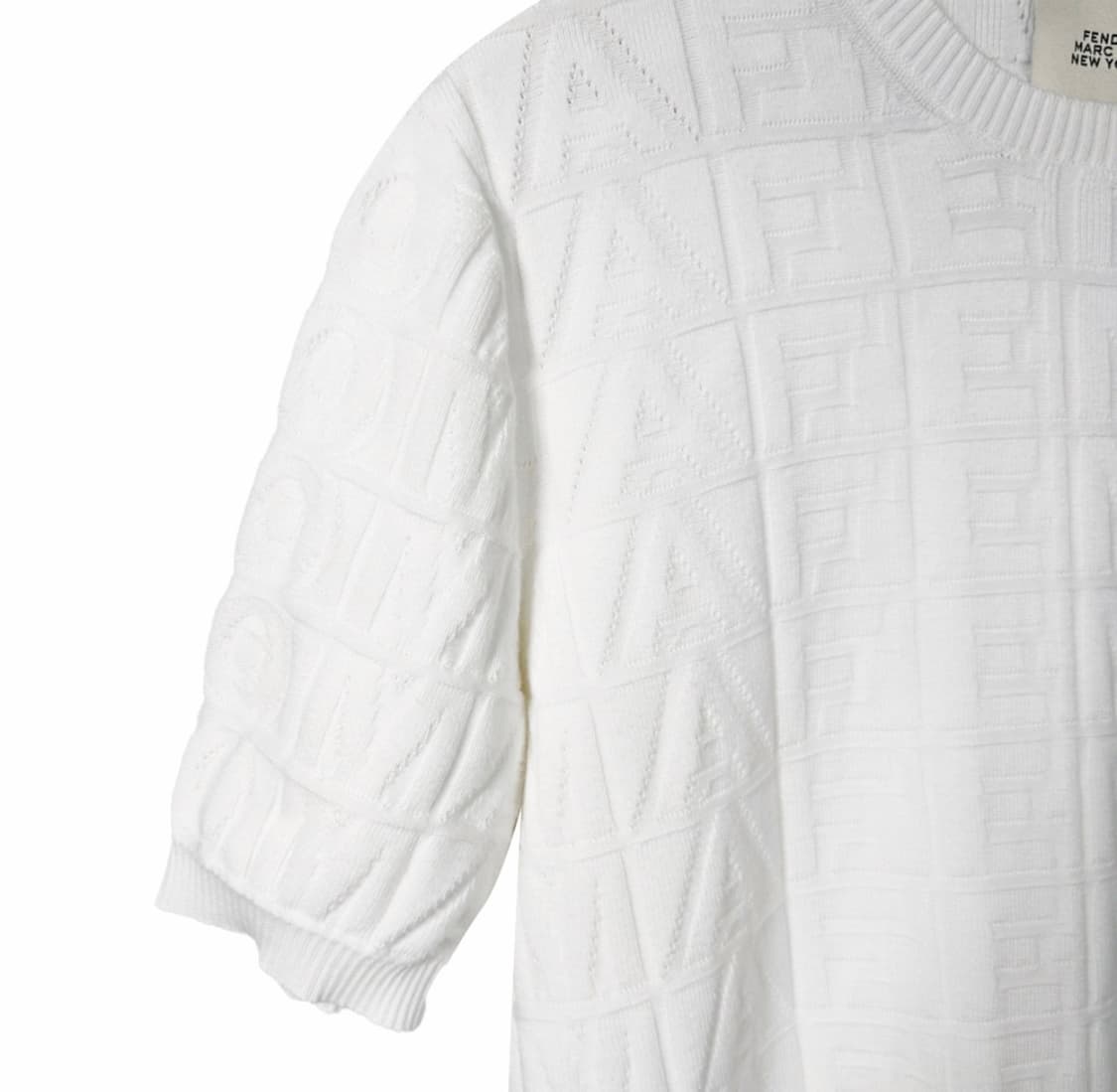 [50] 펜디 x 마크 제이콥스 남성 FF로고 반팔 니트 티셔츠 화이트 상품이미지5