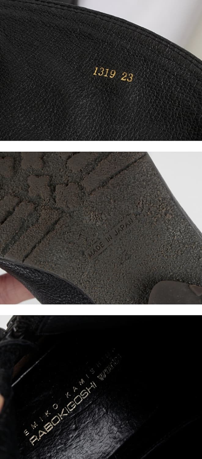 라보키고시 워크스 에미코 카미시마 레더 롱 부츠 상품이미지6