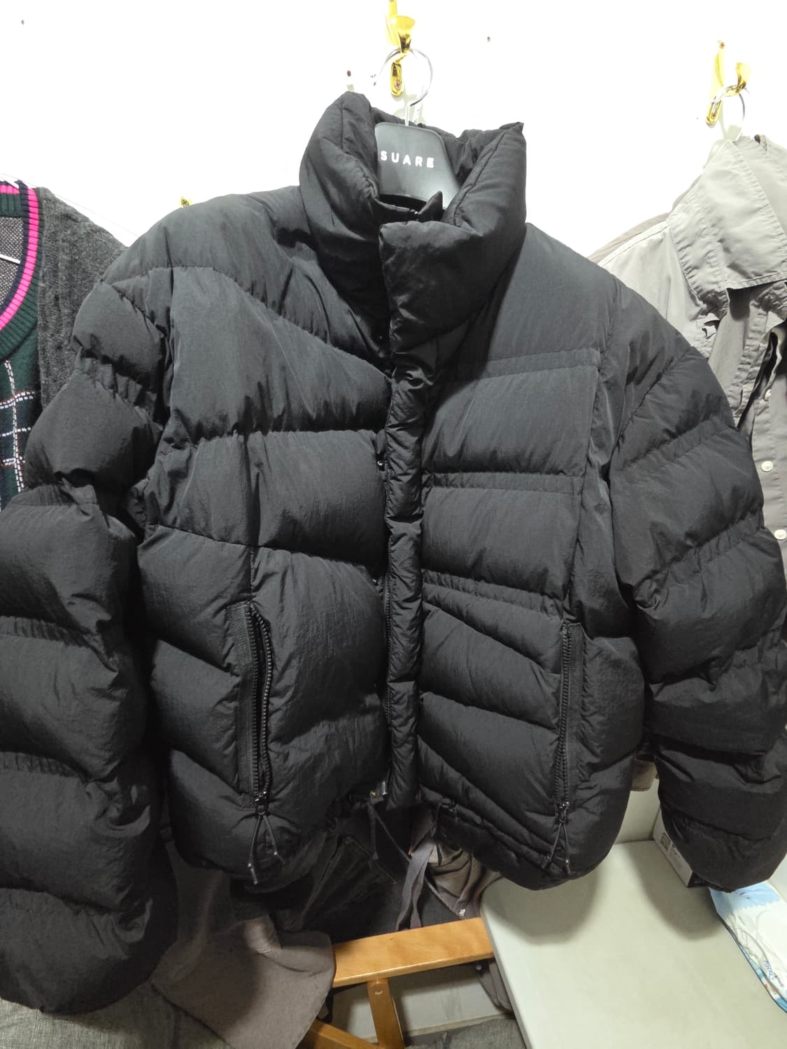 [M]언어펙티드 레이어드 패딩 블랙 상품이미지1