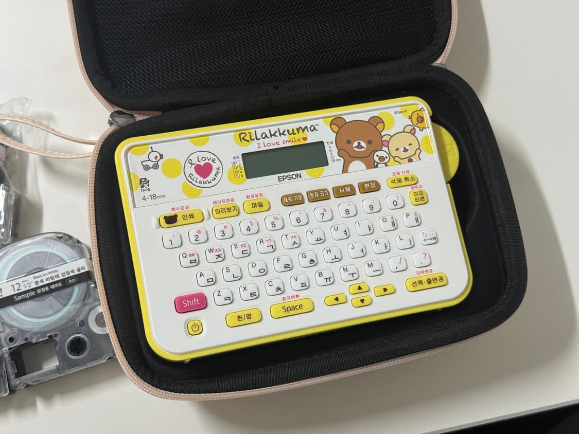 엡손 리락쿠마 라벨 프린터기+케이스+라벨 테이프 5개 상품이미지2