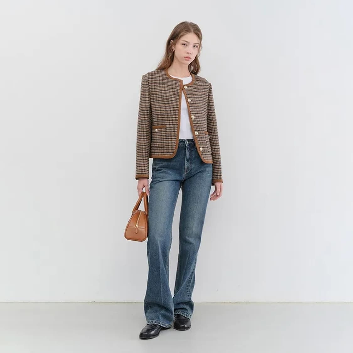 던스트 클래식 트위드 자켓 - 체크 상품이미지2