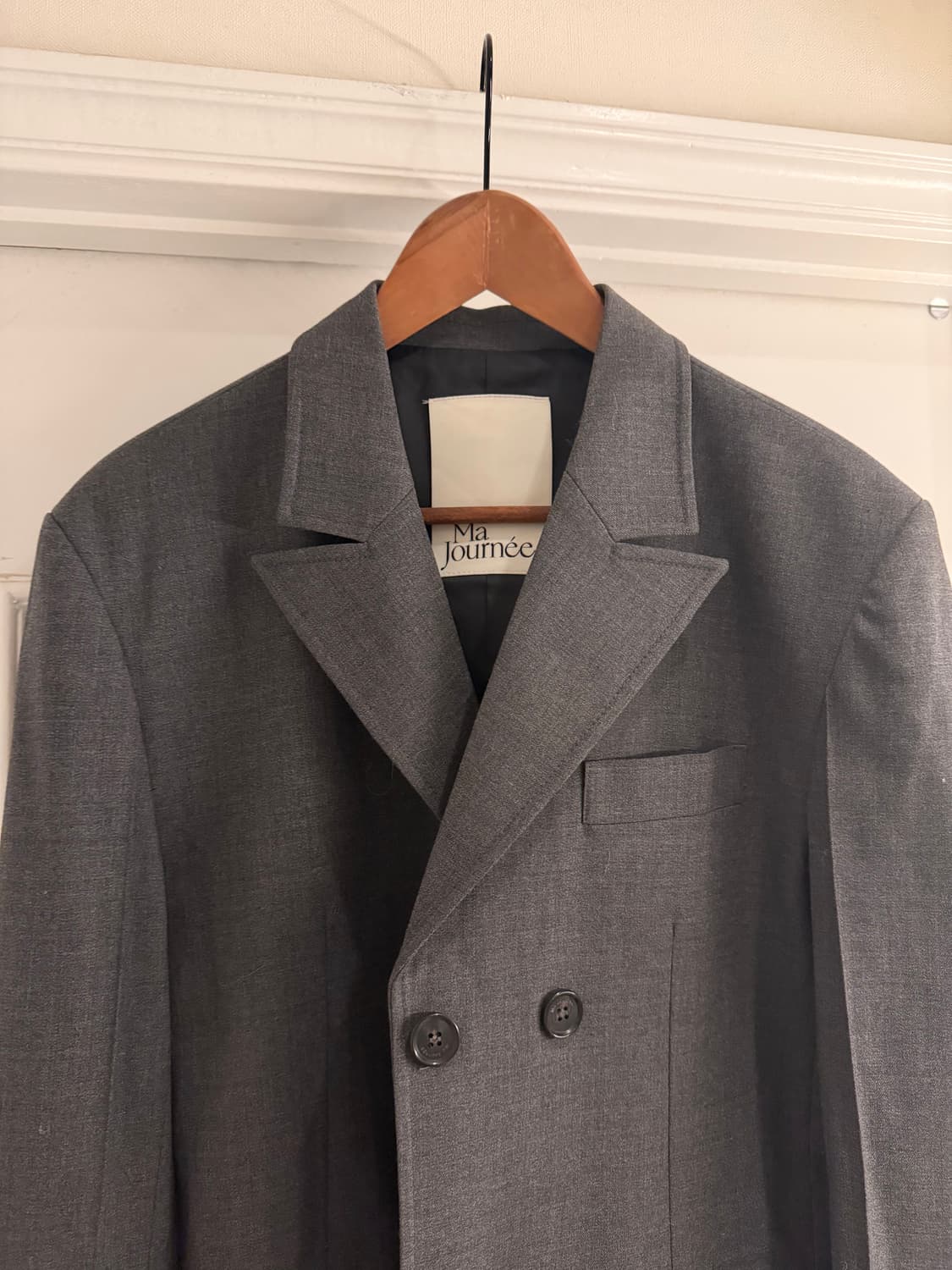 마조네 보이프렌드 더블 자켓 그레이 상품이미지3