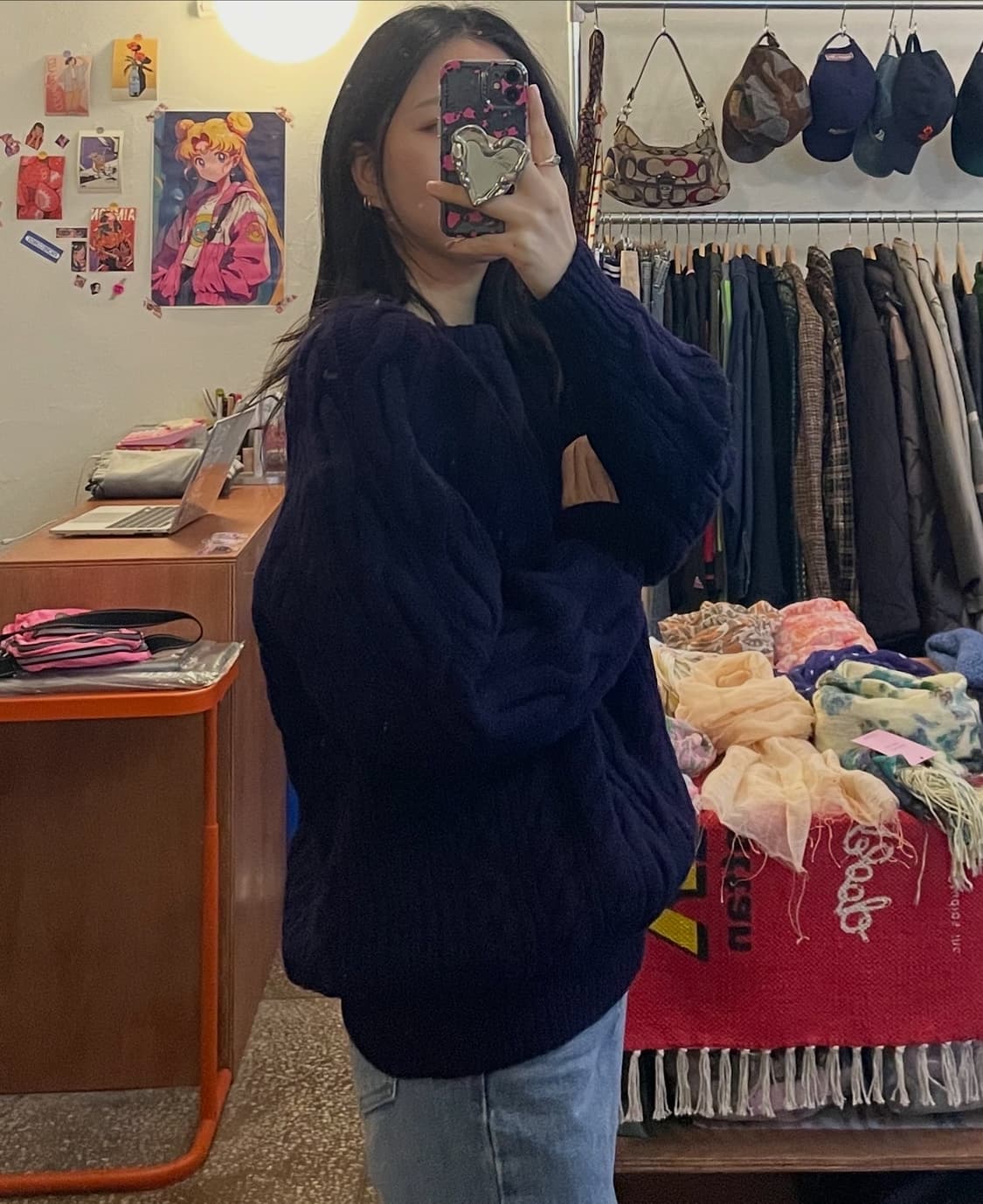 딥퍼플 케이블 니트 스웨터 [무배] 상품이미지2