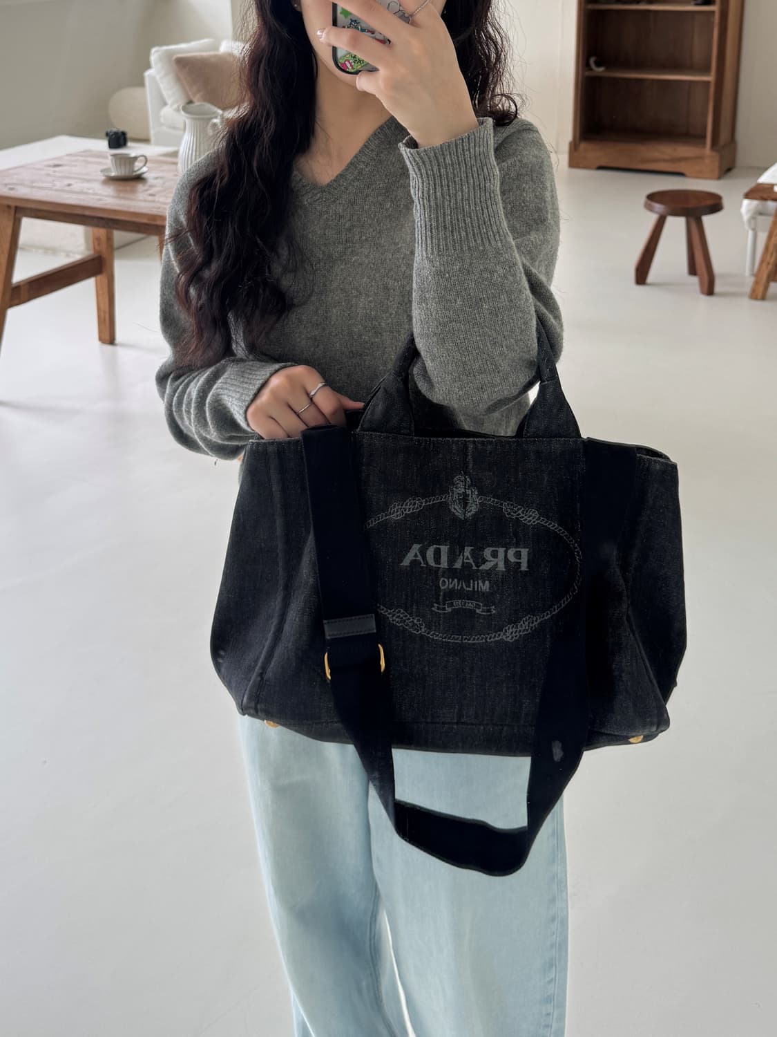 [Prada] Canapa Black Denim bag 상품이미지3