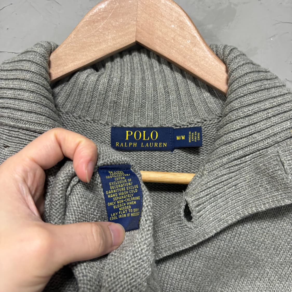 폴로 랄프로렌 신형 니트 그레이 반집업 상품이미지3