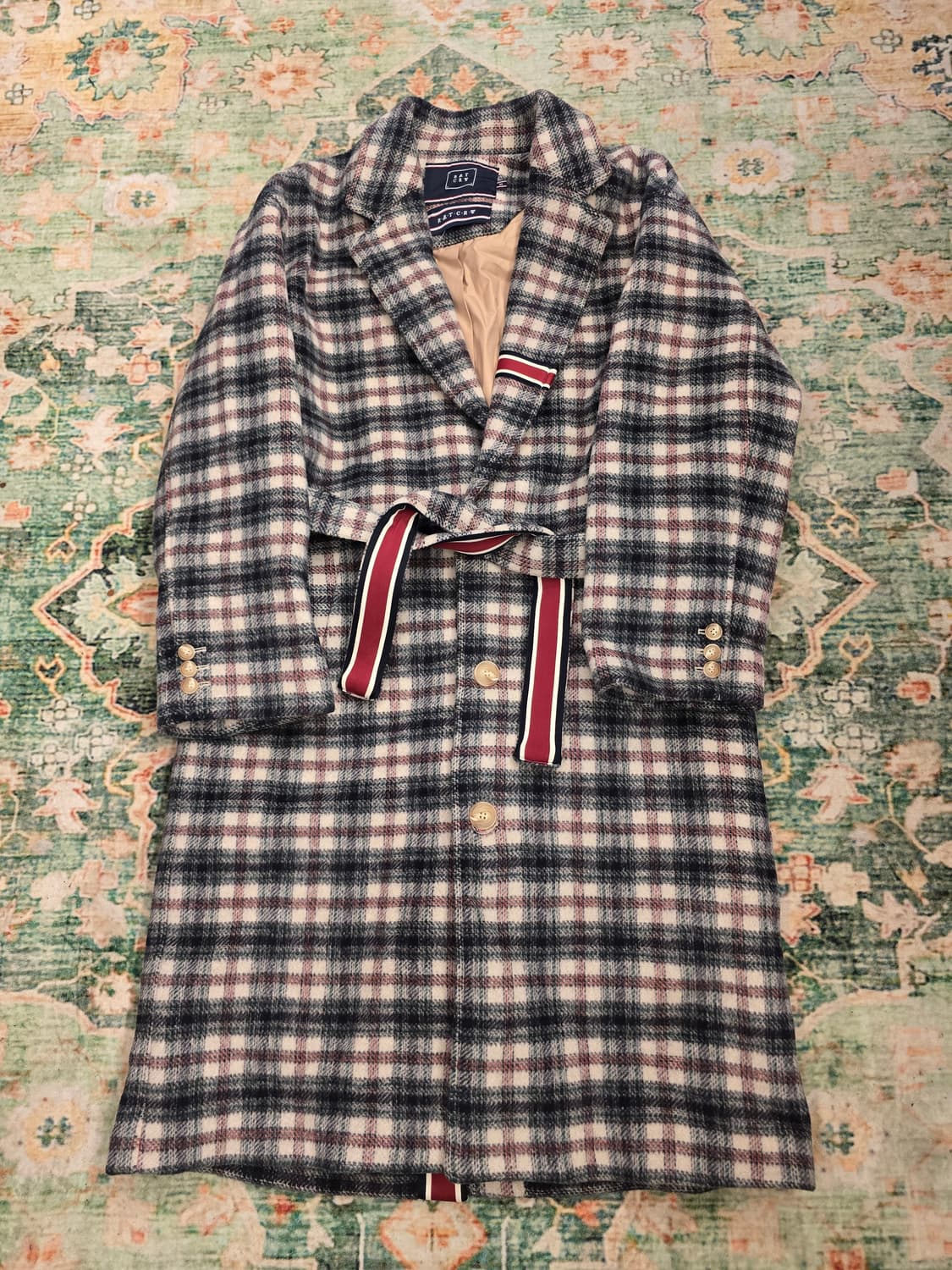 로맨틱 크라운(Romantic Crown)체크 울코트 상품이미지1