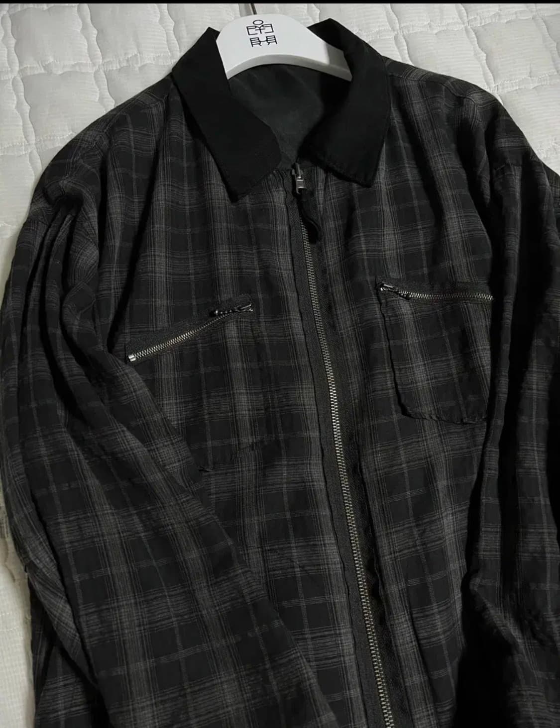 [3] 폴리테루 리버시블 블루종 라미 체크 블랙 블랙 상품이미지3