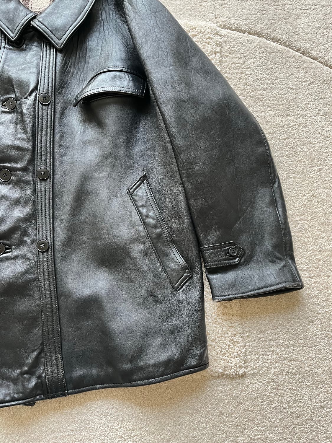 50-60s 프렌치 르 코르뷔지에 레더 자켓 (105-108) 상품이미지3