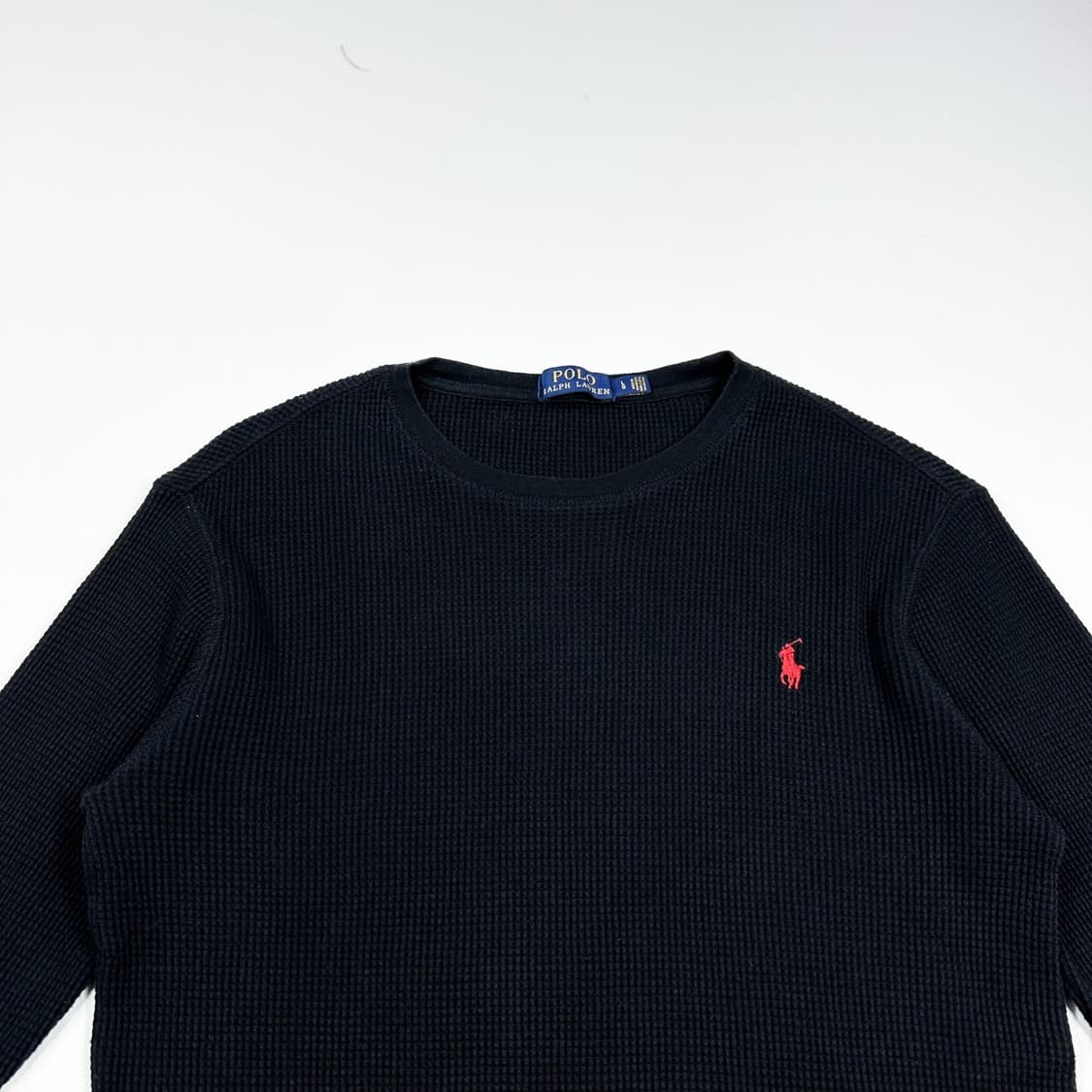 폴로 랄프로렌 포니 와플 블랙 긴팔티셔츠 (실측 M 여성추천) 상품이미지1