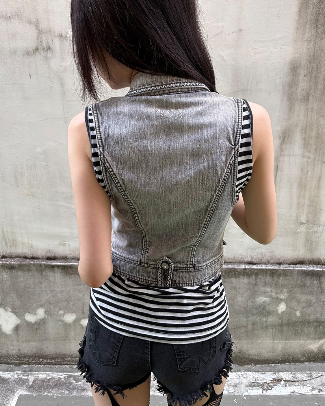 XIX Y2K patch denim vest 상품이미지2