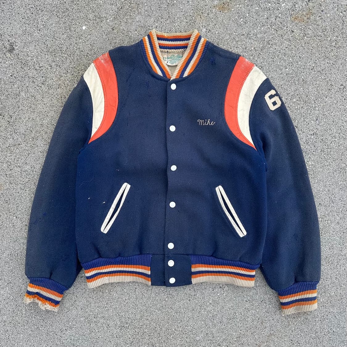 50s USA 빈티지 선페이딩 울 바시티 자켓 상품이미지5