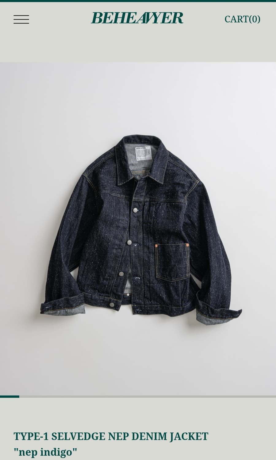 비헤비어 데님자켓 넵 인디고 4사이즈 xl 105 상품이미지1