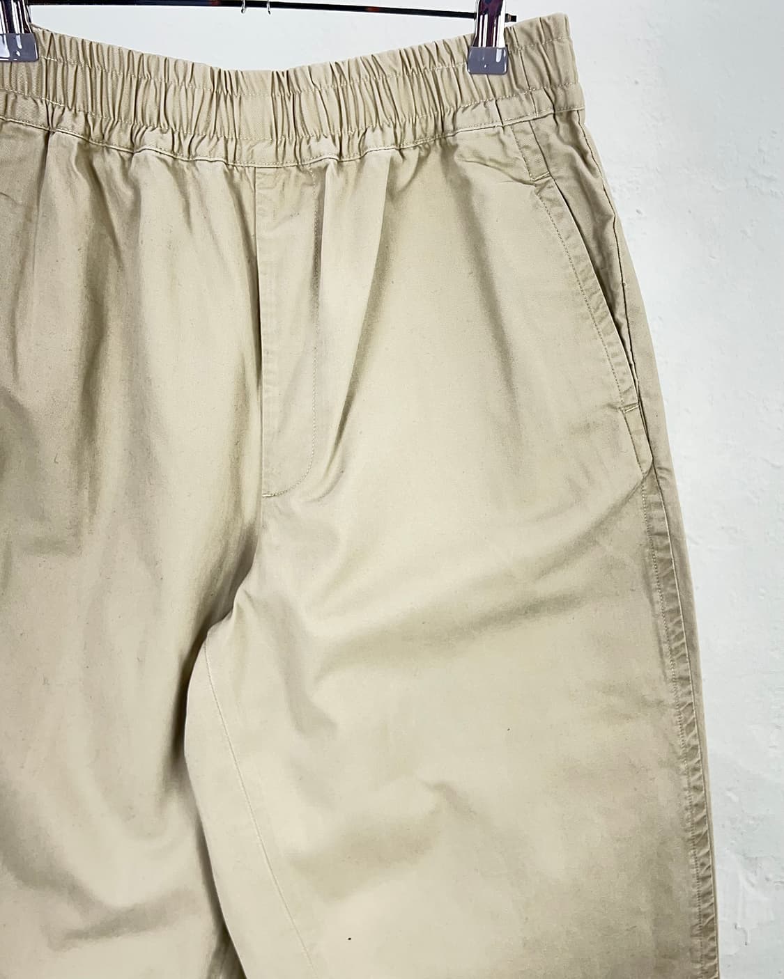 단톤 베이지 밴딩 사이드 포켓 코튼 벌룬 팬츠 상품이미지3