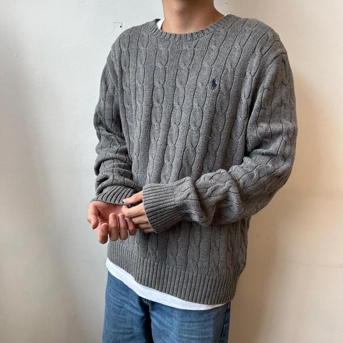 9681 - 폴로 랄프로렌 그레이 꽈배기 니트 상품이미지2
