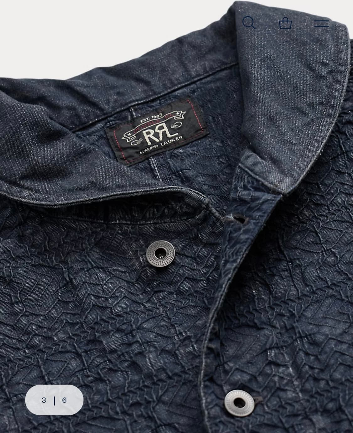 rrl 더블알엘 인디고 자카드 데크 오버셔츠 상품이미지2