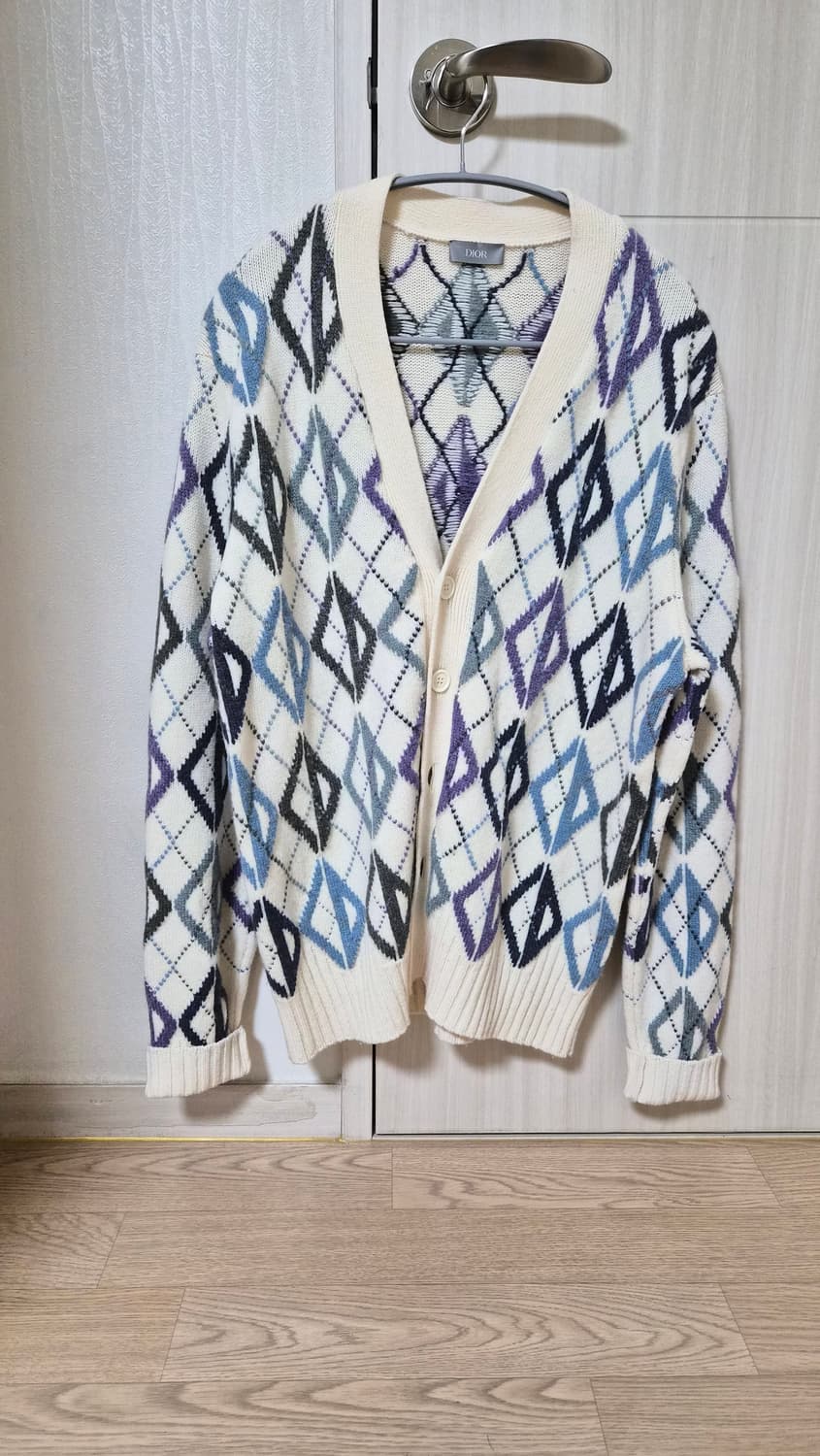 s사이즈)디올 아가일 패턴 캐시미어 가디건 상품이미지1