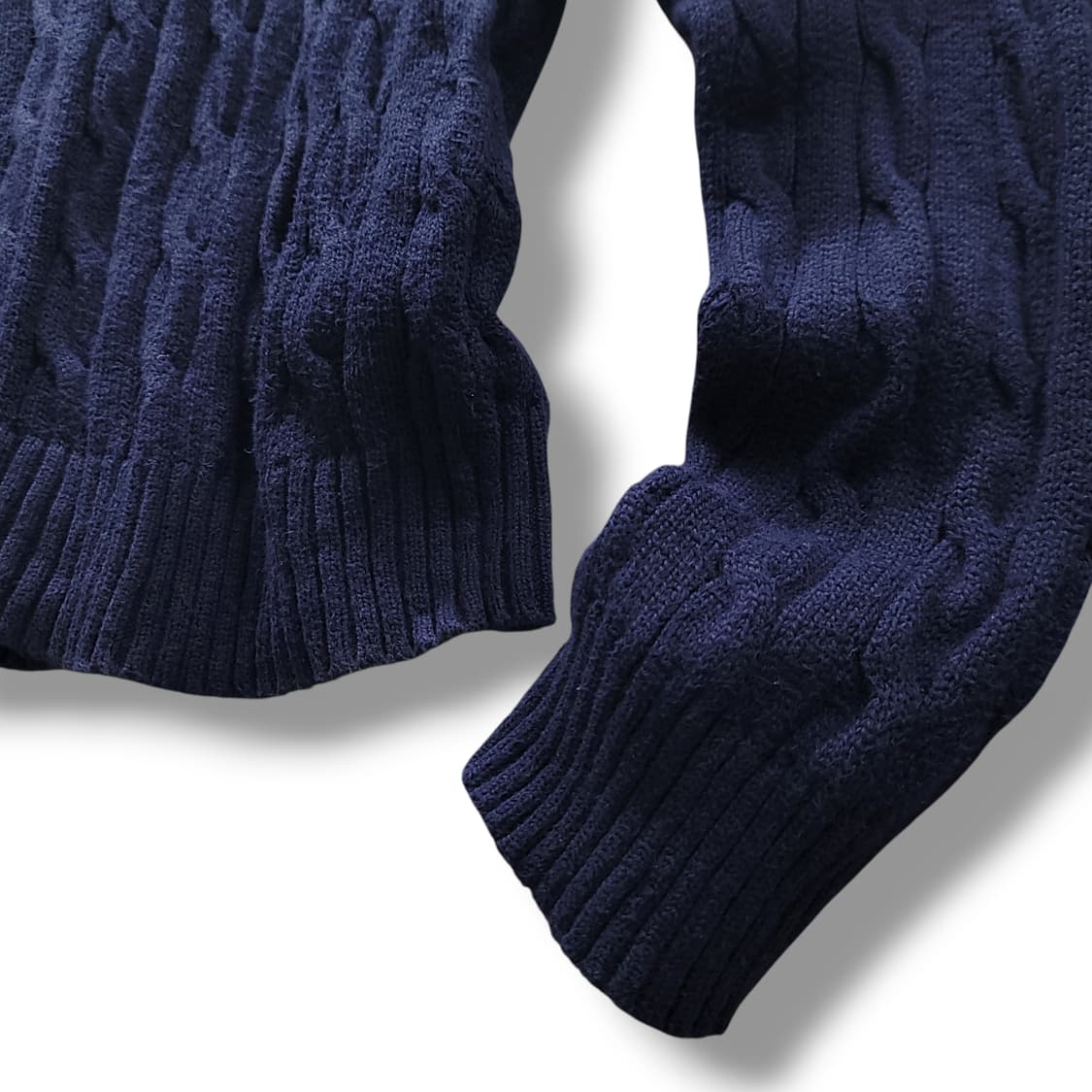 [L] 폴로 네이비 코튼 케이블 니트 상품이미지6