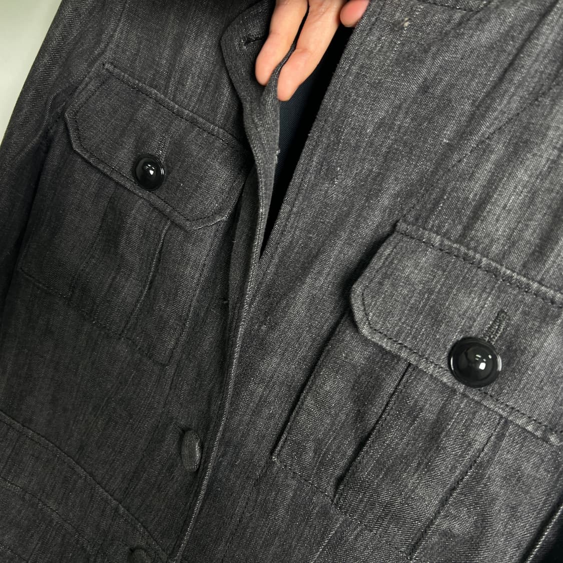발렌시아가 다크 그레이 린넨 사파리 자켓 36 상품이미지10