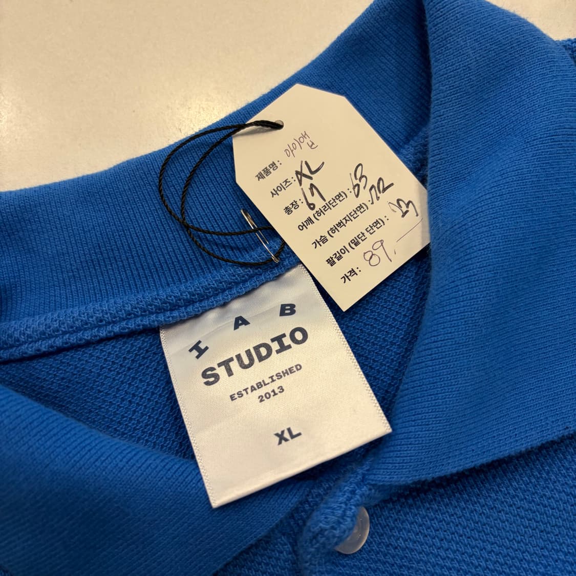 [XL] 아이앱 스튜디오 크롭 피케 셔츠 블루 - 23FW D862 상품이미지4