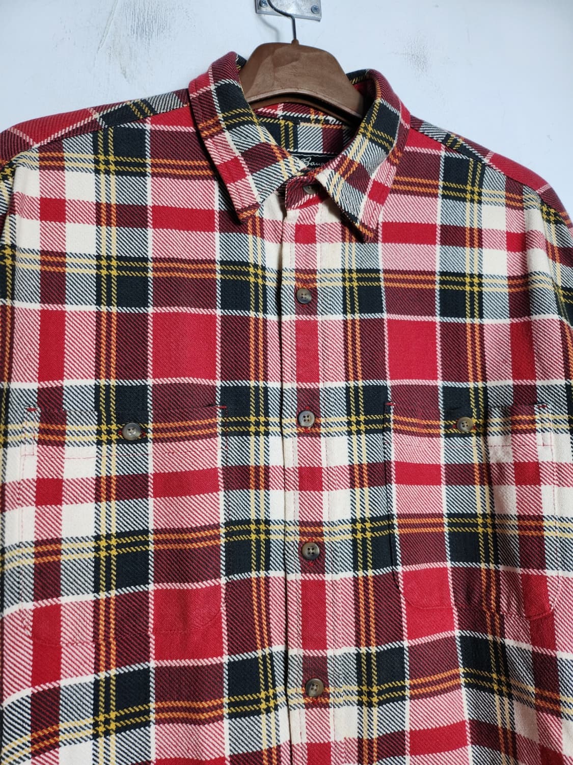 M 에디바우어 헤비 코튼 레드 체크 셔츠 상품이미지2