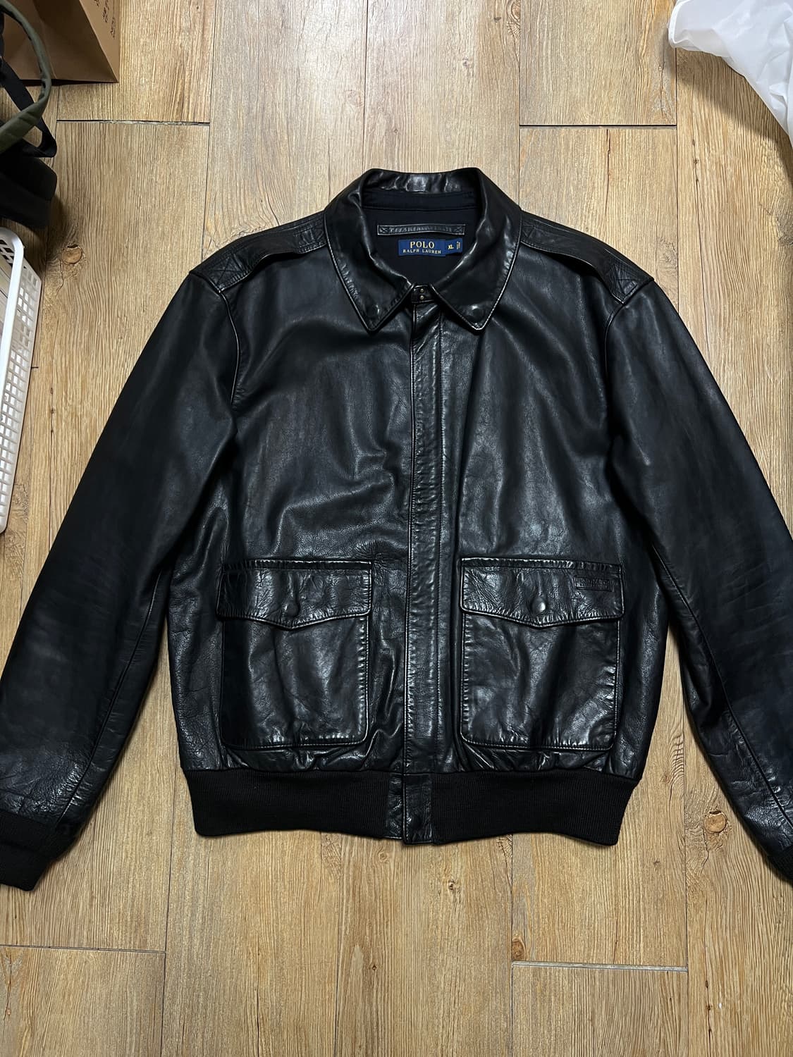 택포65) 폴로 랄프로렌 A-2자켓 카우하이드 XL 소가죽 a2 상품이미지2