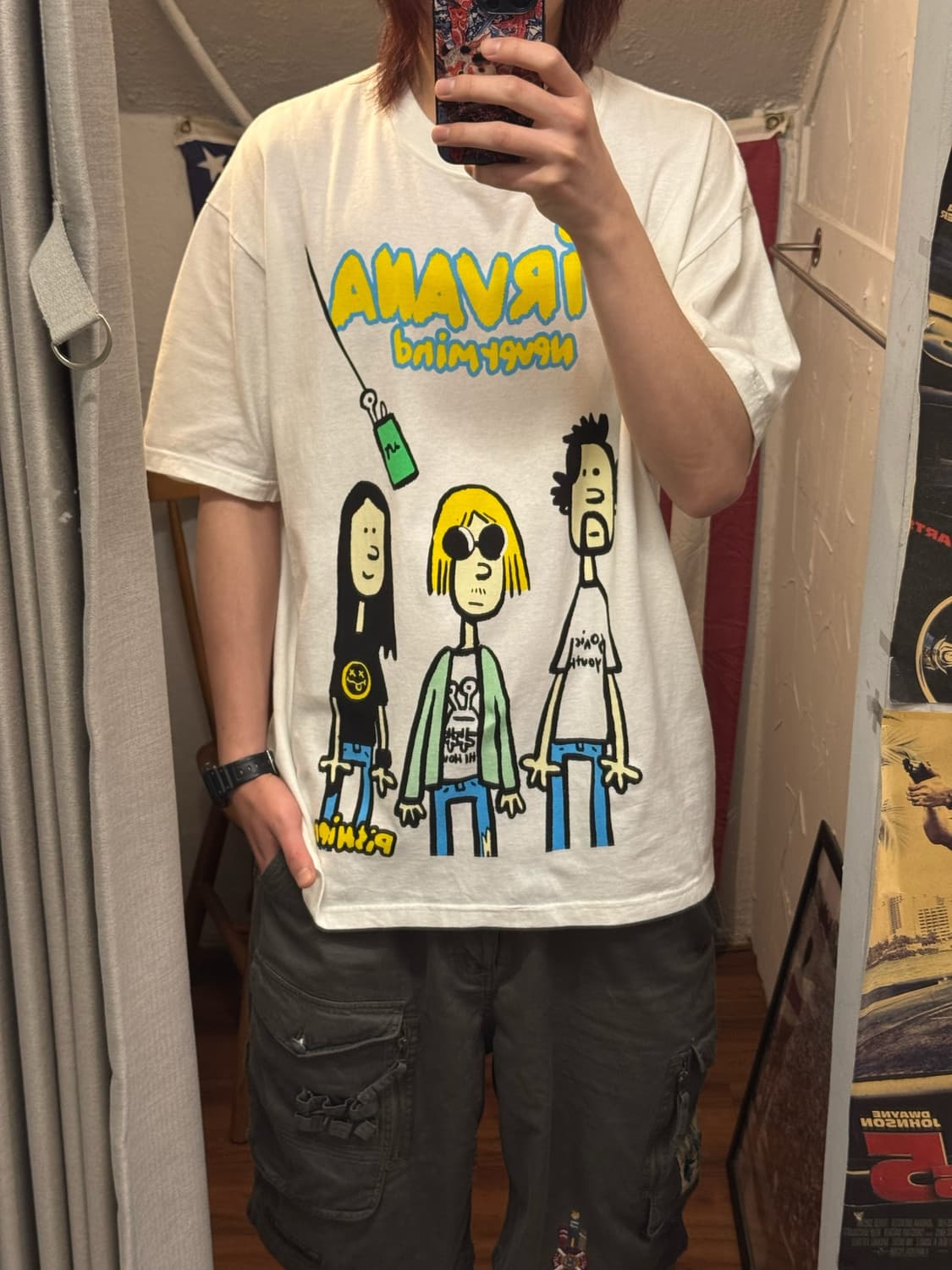 리프린팅 너바나 네버마인드 피시어 카툰 밴드 티셔츠 상품이미지1