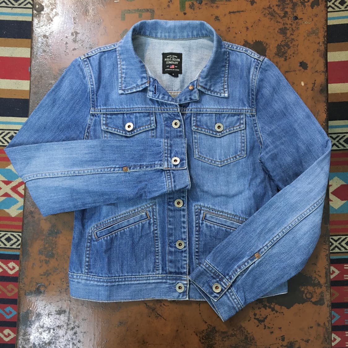 폴로랄프로렌 폴로진 4포켓 중청 데님 자켓 여성 44 사이즈 상품이미지1