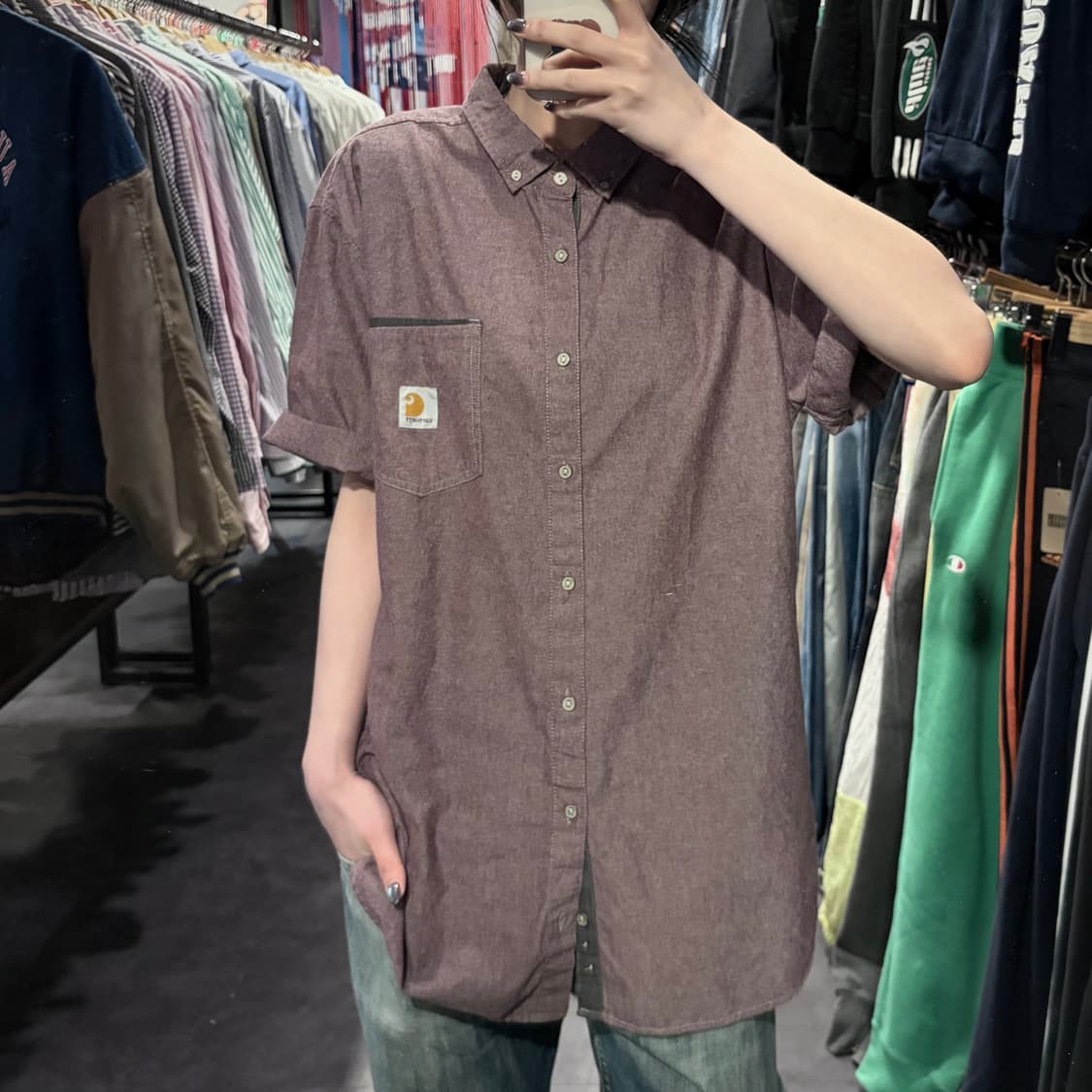 [IM] Carhartt 칼하트 반팔 셔츠 버건디 상품이미지2