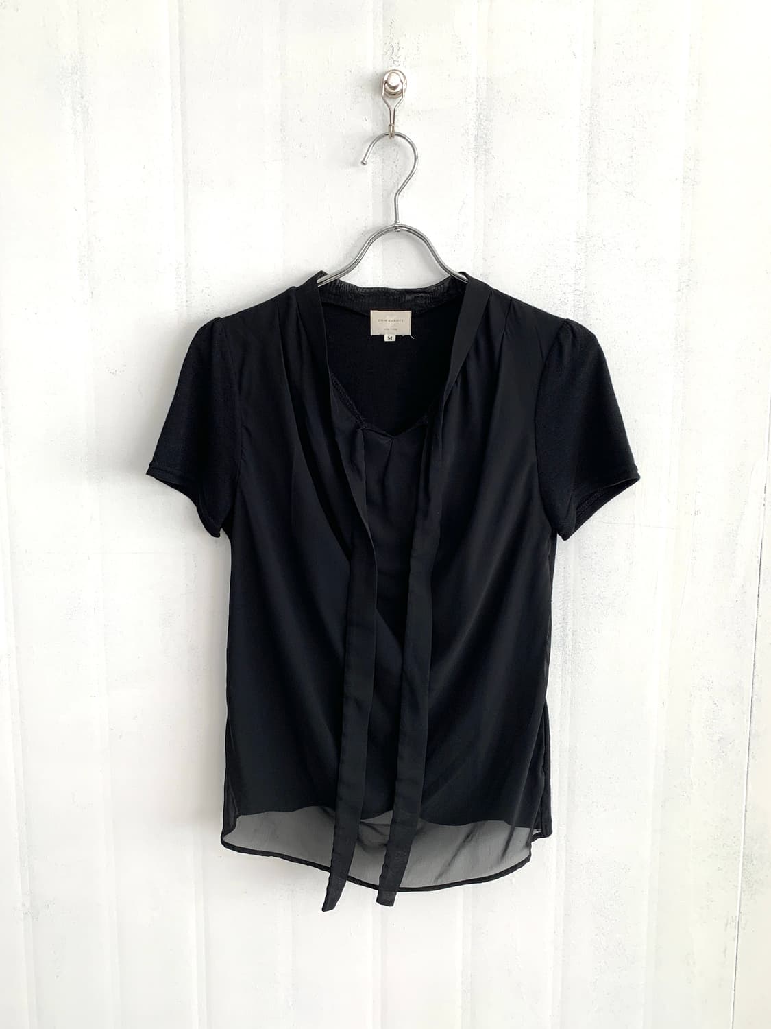 Black Sheer Scarf Blouse 상품이미지1