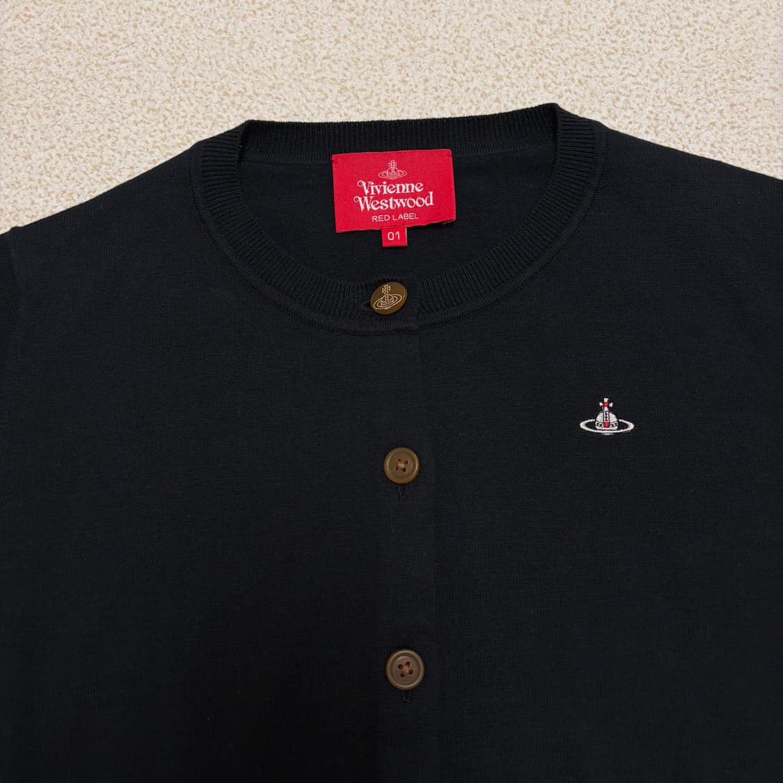 비비안웨스트우드 코튼 베이직 가디건 블랙 상품이미지3