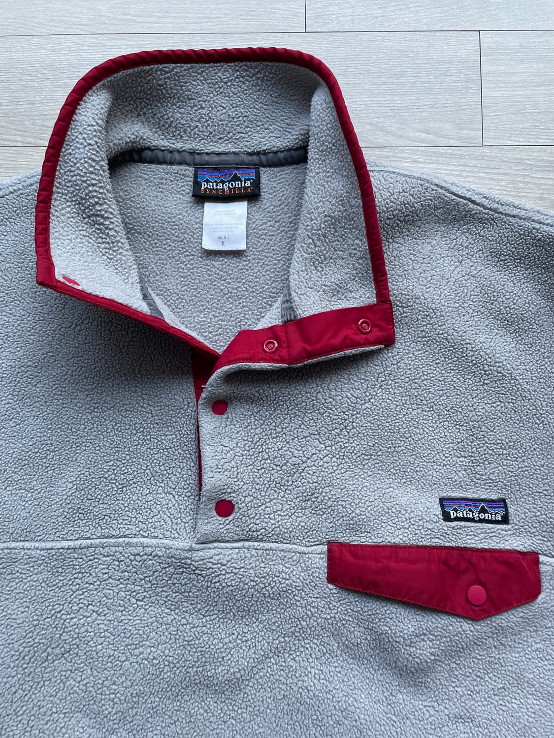 파타고니아 신칠라 그레이 레드 플리스 patagonia 상품이미지4