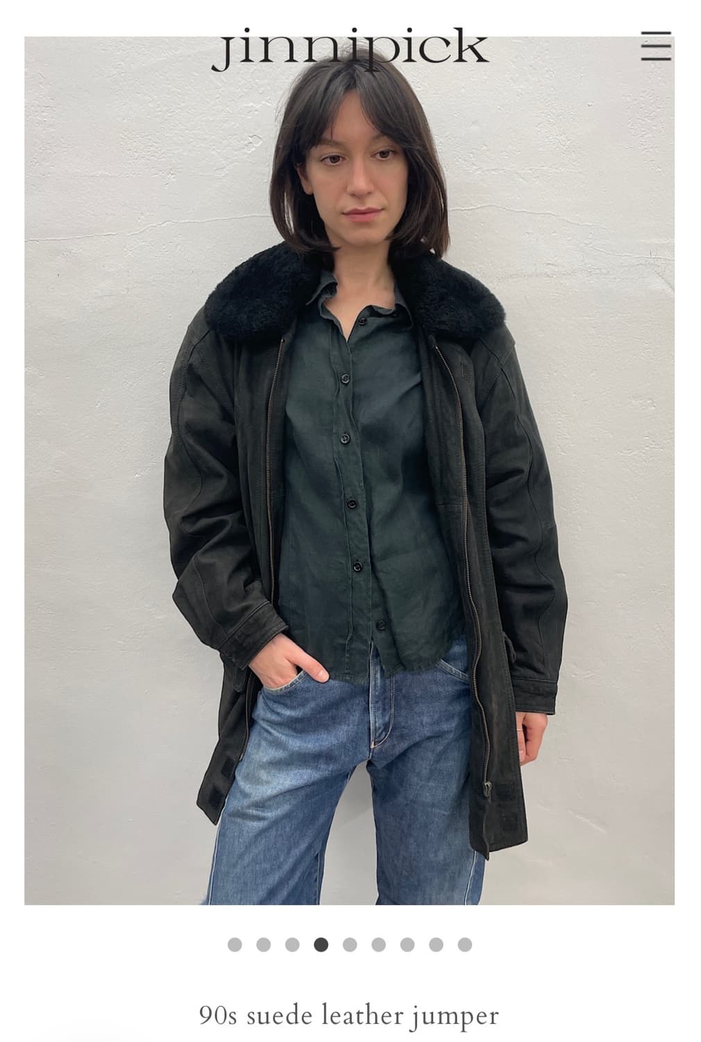 Jinnipick 90s suede leather jumper 상품이미지4