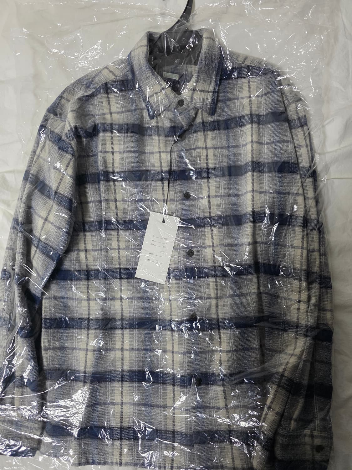 [1] 26ss 아프레쎄 빈티지 실크냅 체크셔츠(네이비) 상품이미지7