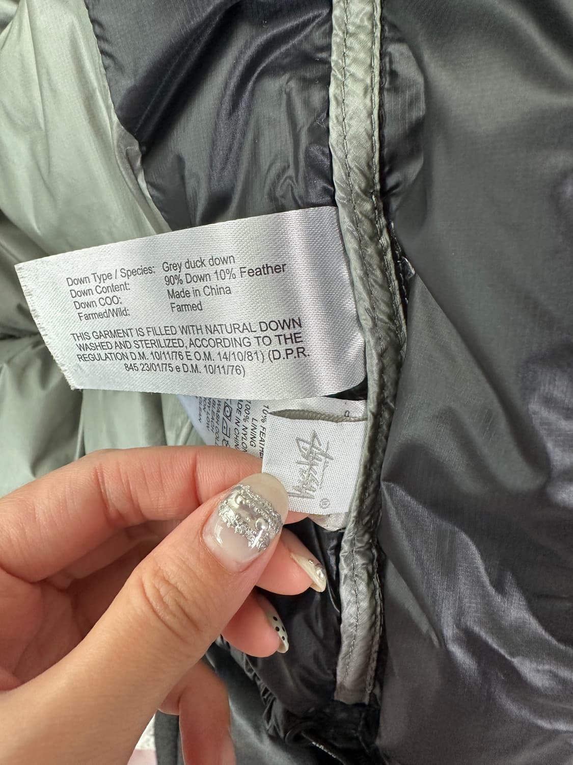 [판매] 스투시 다운 파카 마이크로 립스탑 팬텀 블랙 S 상품이미지3