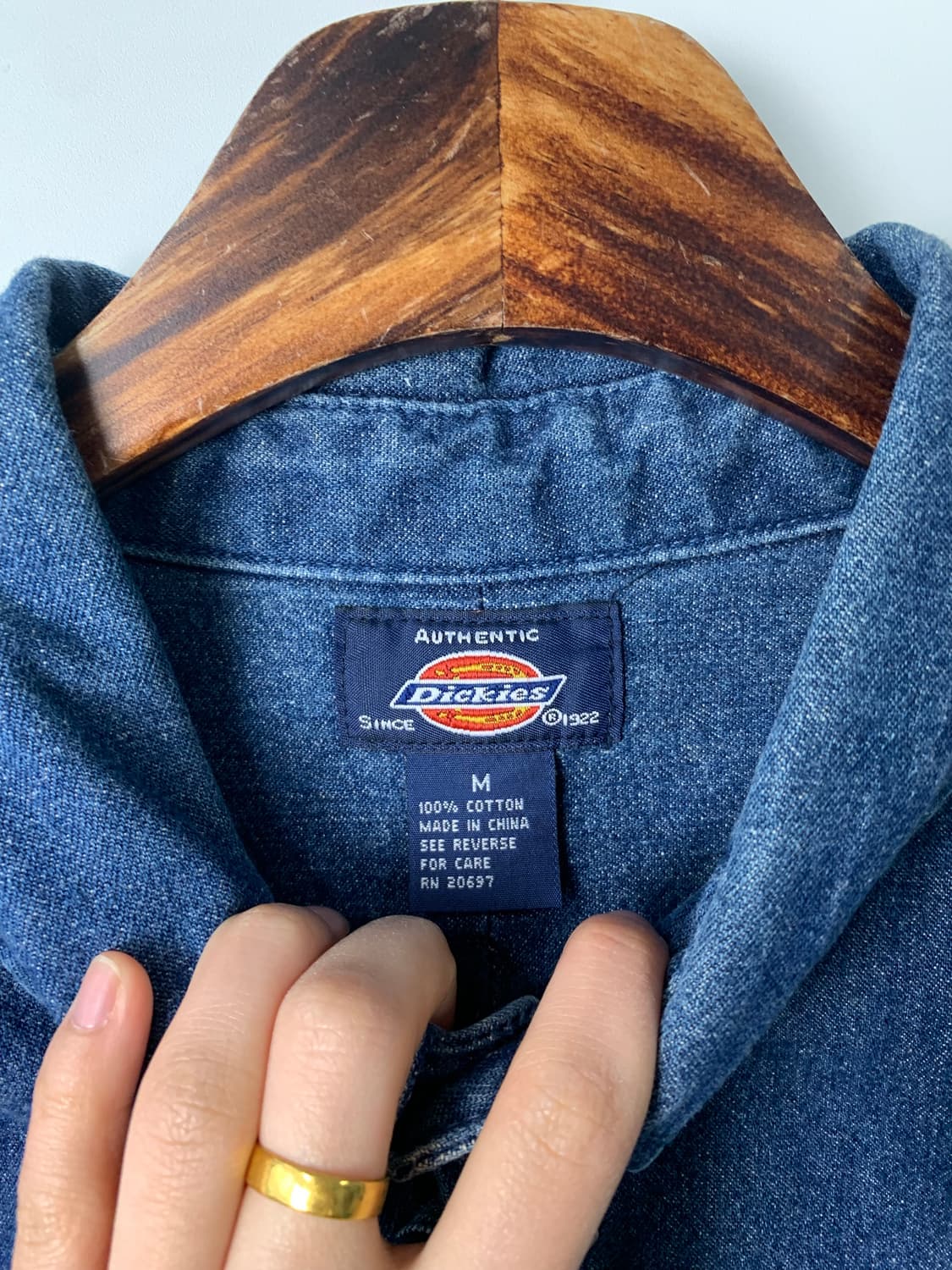 디키즈 화이트 자수로고 데님 셔츠 상품이미지5