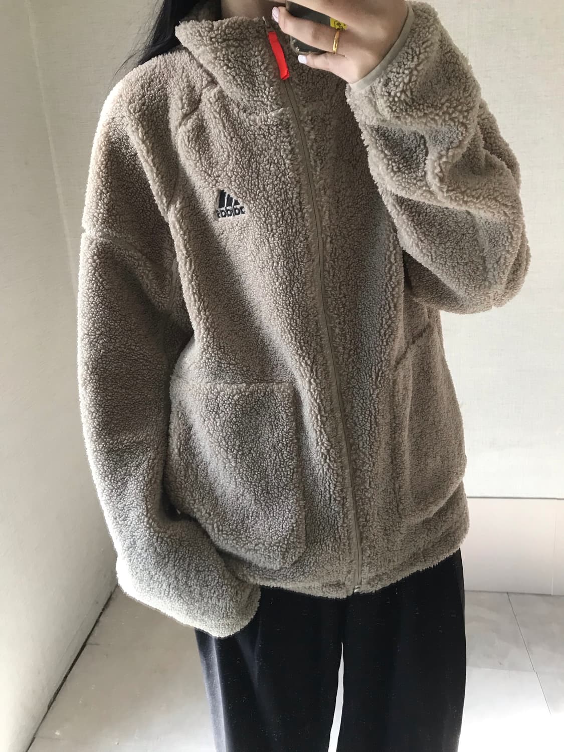 아디다스 베이지 후리스 상품이미지3