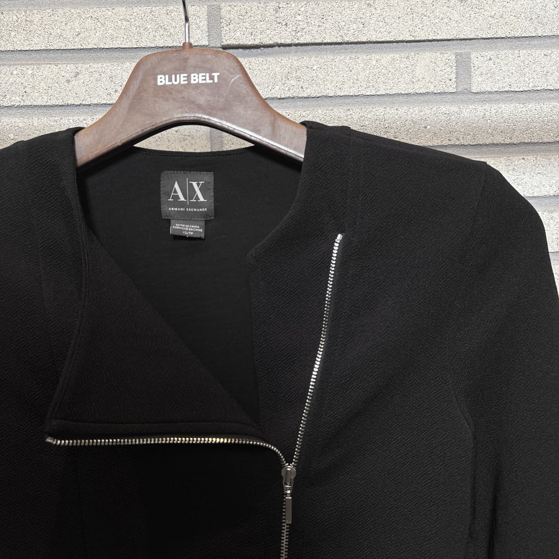 A/X 알마니익스체인지 라이더 모티브 지퍼자켓 세미크롭 디테일 블랙 상품이미지6