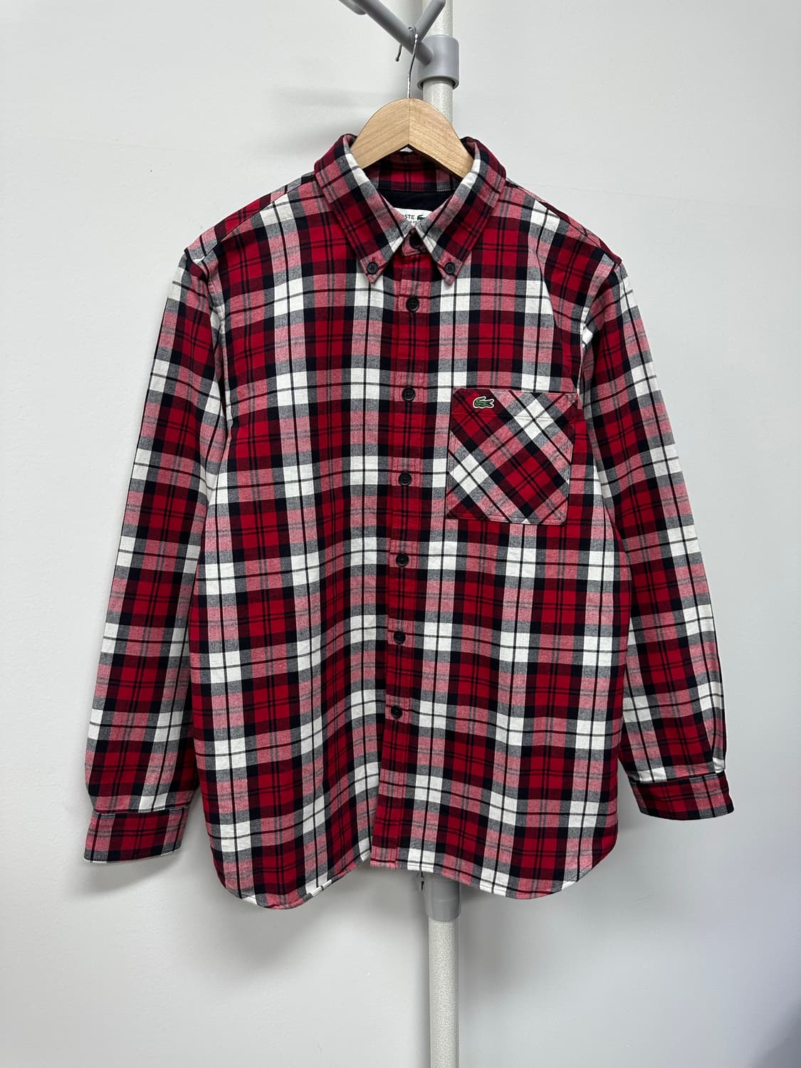 라코스테 헤비코튼 로고 체크 셔츠 상품이미지1