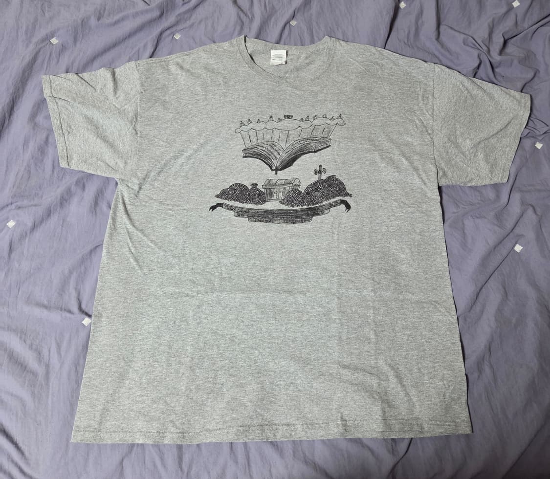 빈티지 그래픽 반팔 티셔츠 그레이 2XL 상품이미지1