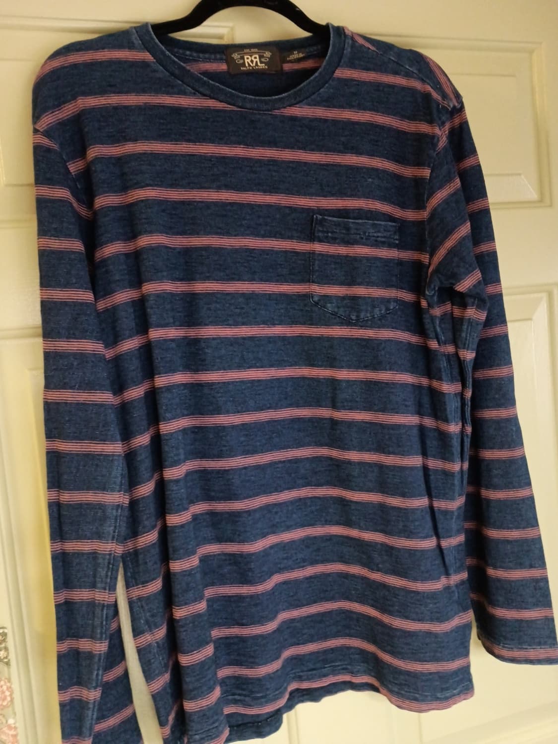 90s RRL 더블알엘 인디고 스트라이프 롱슬리브 티셔츠 상품이미지1