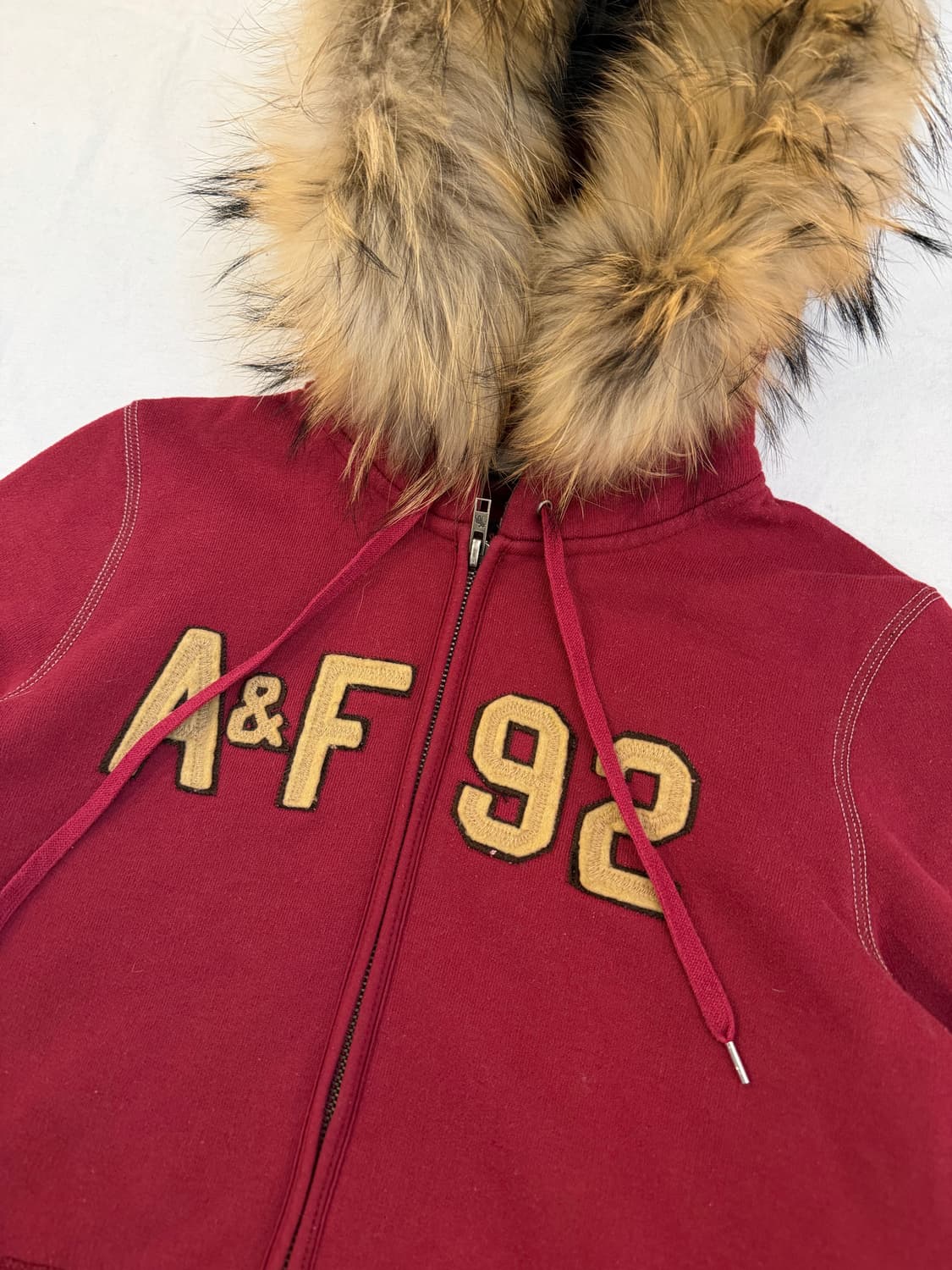 아베크롬비 울프죠 투웨이 라쿤퍼 후드집업 버건디 상품이미지3