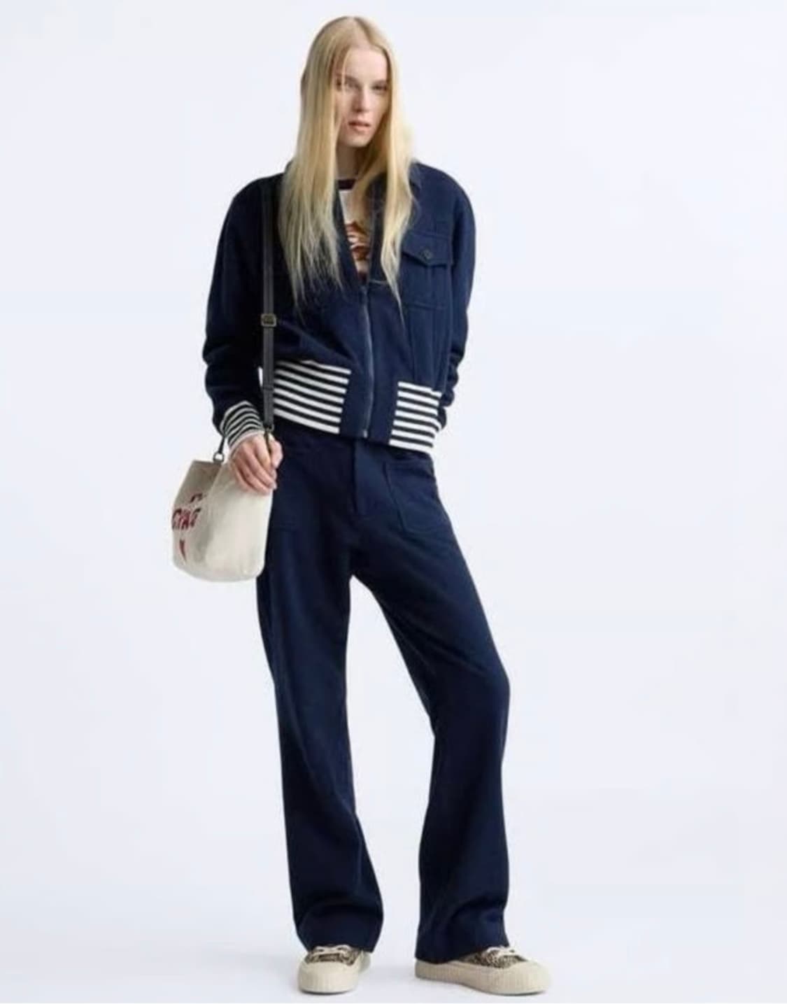 자라 해리램버트 콘트라스트 립 자켓/부츠컷 팬츠 상품이미지4