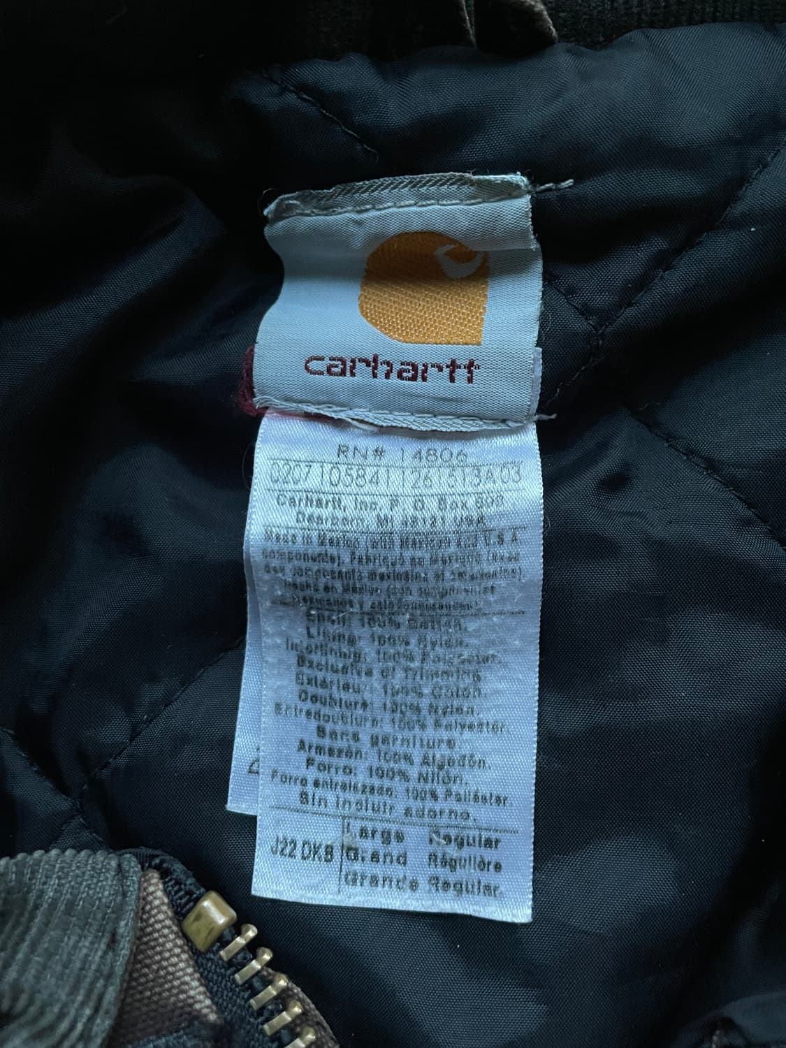 칼하트 J22 DKB 다크브라운 디트로이트 아크틱 자켓 빈티지 상품이미지4