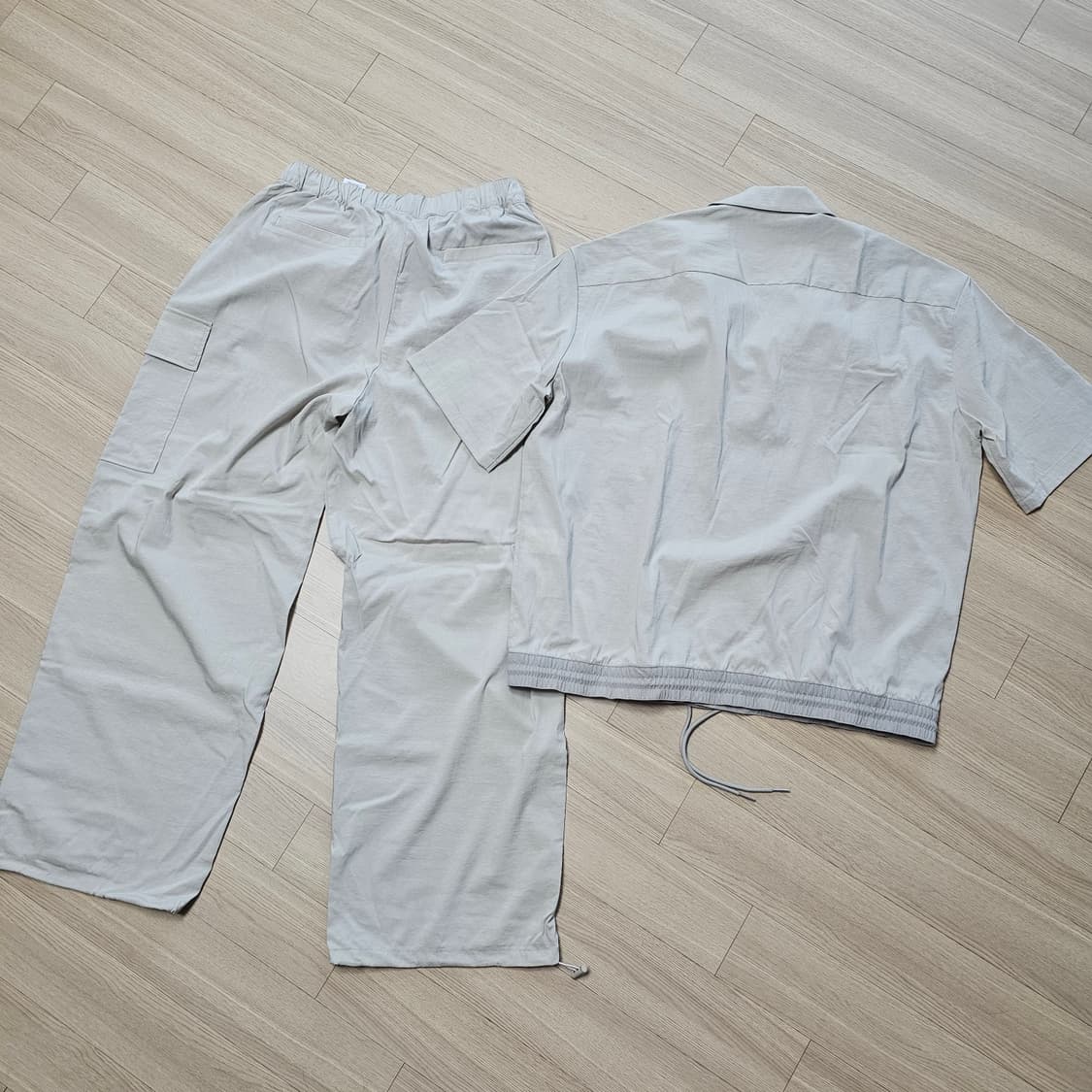 예약.. XL 105 84) 에잇세컨즈 여름 셋업 나일론 바지 반팔 셔츠 상품이미지3