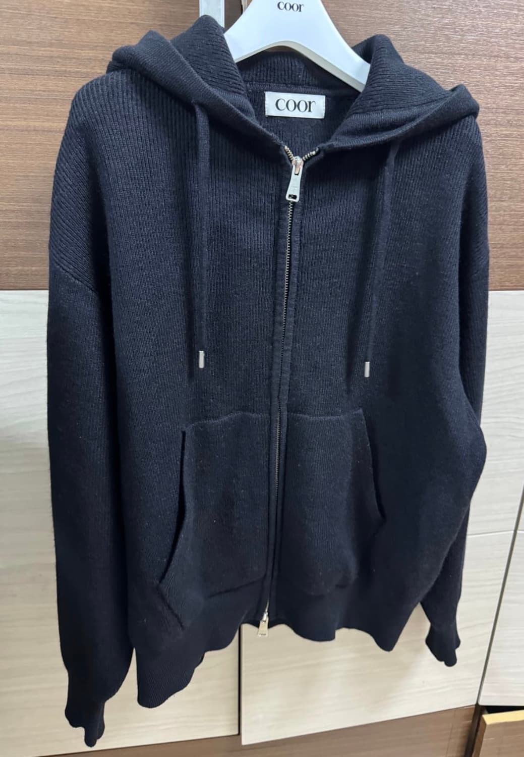 쿠어 에센셜 니트 후드 집업 Msize 상품이미지1