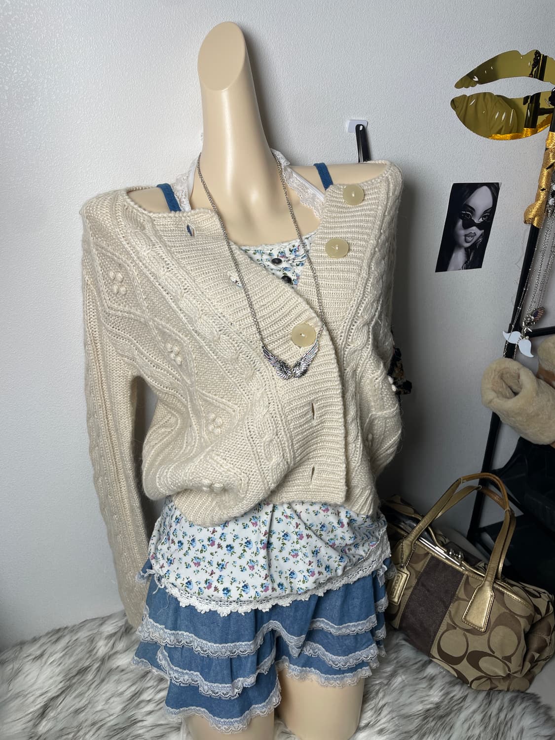 빈티지 아이보리 가디건 상품이미지1