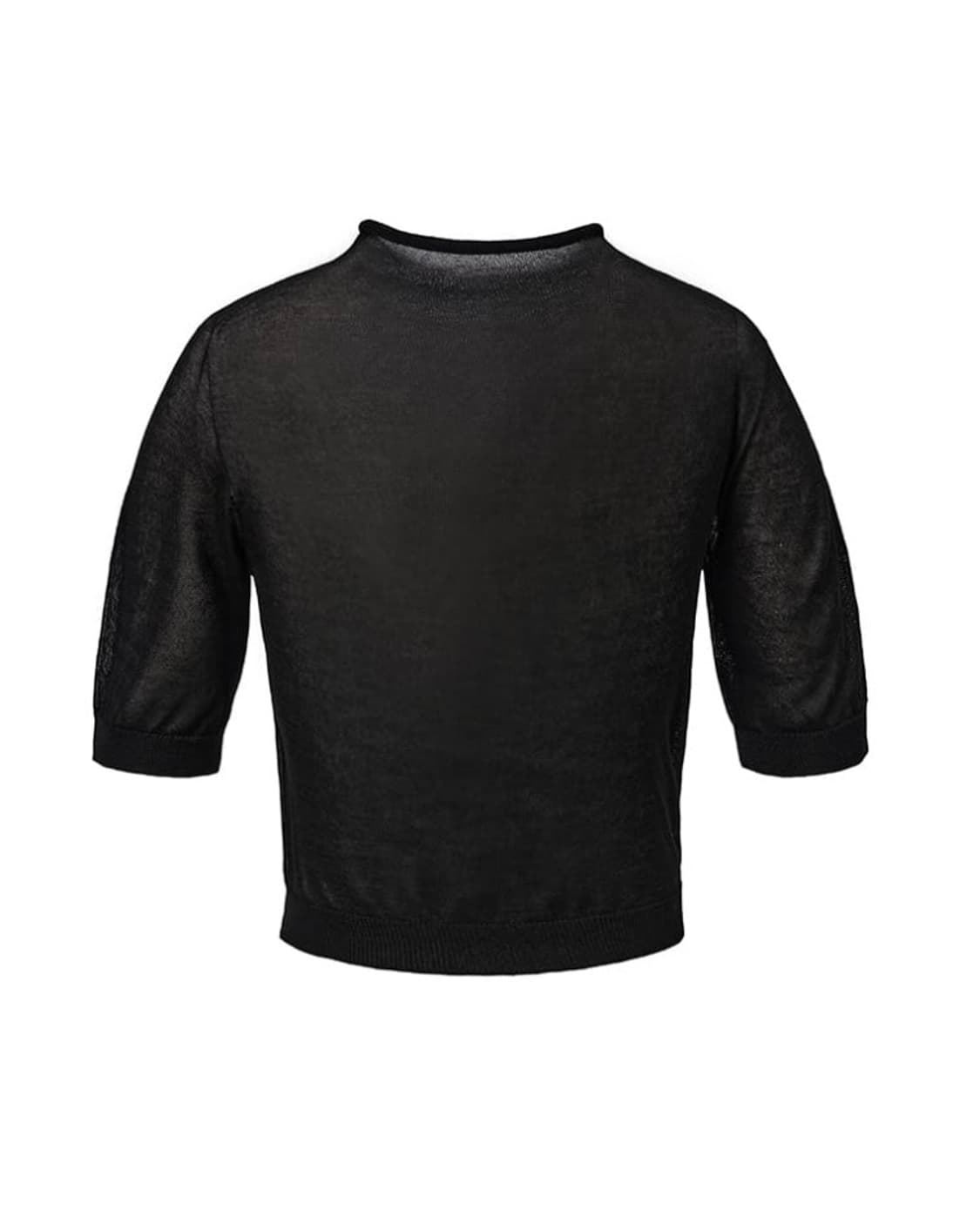 AMOMENTO / SHEER CROPPED KNIT BK 상품이미지4