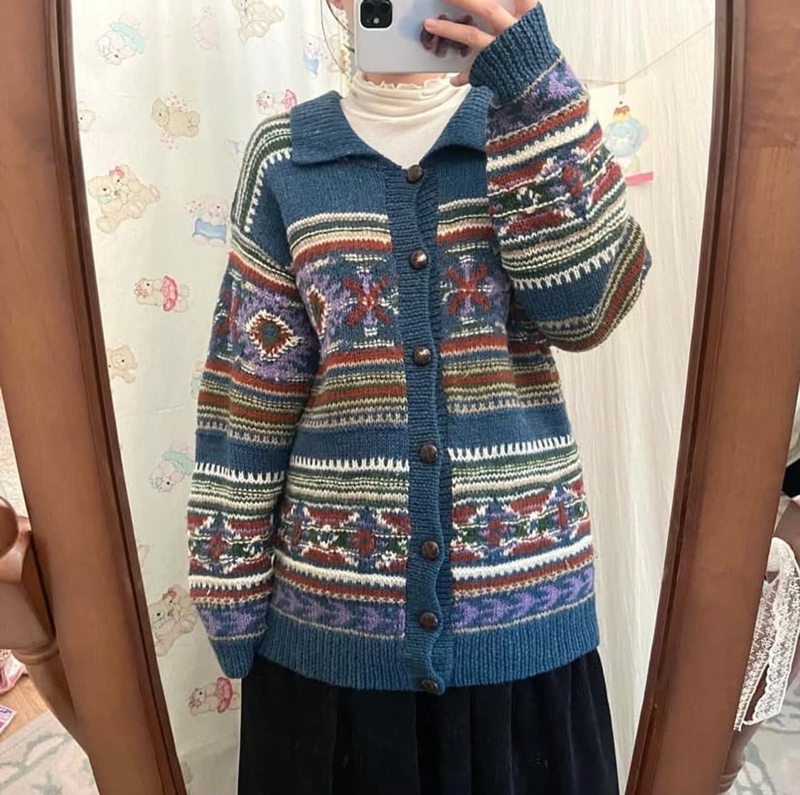 빈티지 히피 니트 가디건 상품이미지3